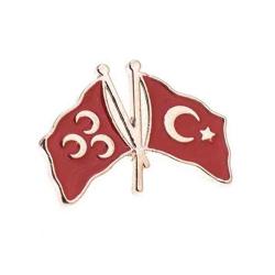 Türk Bayrağı Mineli Yaka Rozeti