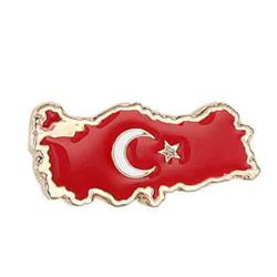 Türk Bayrağı Mineli Yaka Rozeti