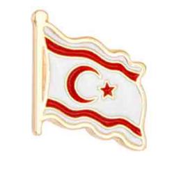 Kıbrıs Bayrağı Mineli Yaka Rozeti